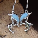 Larimar Dolphin Earrings