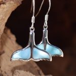 Larimar Whale Tail Earrings
